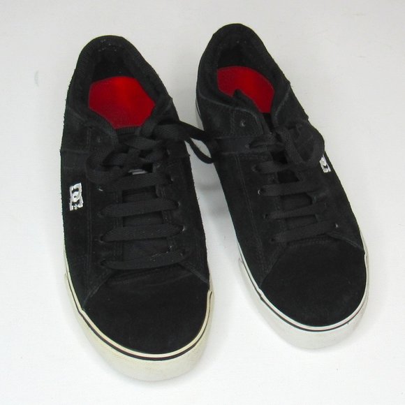 DC Low Suede Skateboarding Sneakers Sport Shoe Black /white - Picture 1 of 10